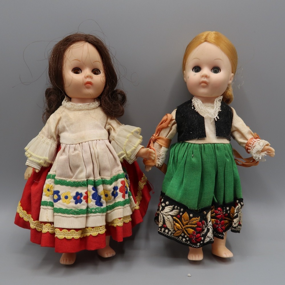 Vintage 1972 Ginny Vogue Far Away Lands International Plastic Girl Doll LOT of 2